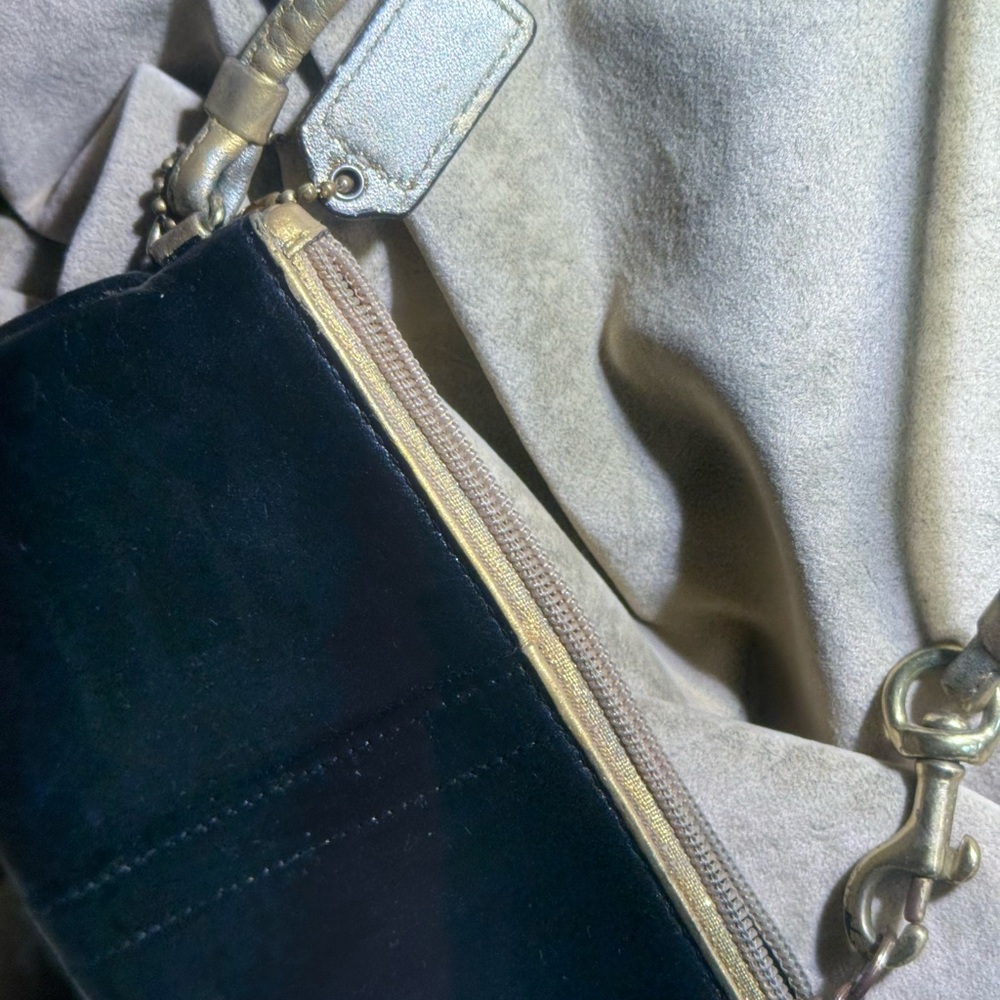 Coach Black Leather Wristlet with Gold Trim - Picture 5 of 6
